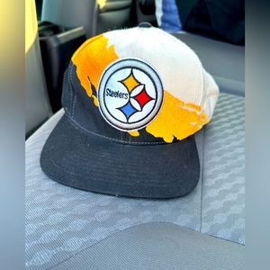 Vintage Mitchell & Ness Pittsburgh Steelers paint splatter snapback hat
